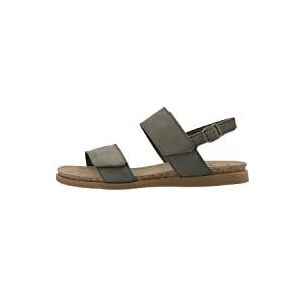 CA'SHOTT A/S Casalice Velcro Nubuck Platte sandalen voor dames, olijfgroen, 38 EU