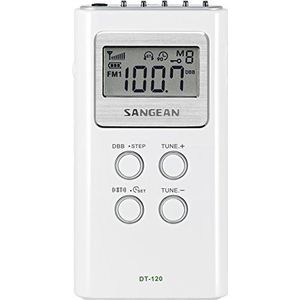 Sangean DT-120 Draagbare radio, tafelradio, digitale zakradio, wit