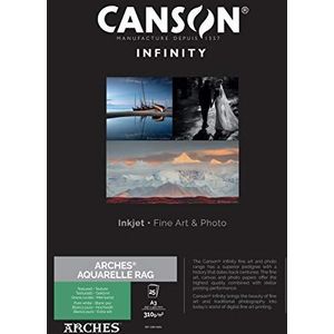 Canson Infinity Arches Aquarel 100% fijn 310g Box A3 25H natuurlijk wit
