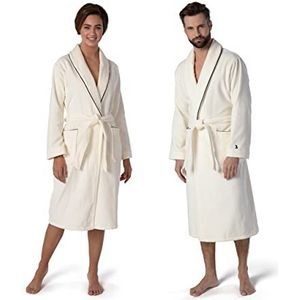 Möve Homewear sjaalkraag mantel velours in maat XL van 100% katoen, ivoor