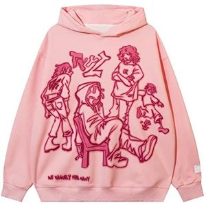 YEOU Vrouwen Star Letter Print Zip Up Losse Hoodies Y2K Retro Harajuku Oversized Gothic Hip Hop Lange Mouw Sweatshirts, Tyz-01, L