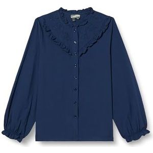 DreiMaster Vintage Damesblouse met lange mouwen 37329078, marine, S, marineblauw, S