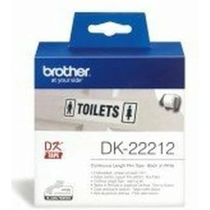 Brother DK22212 DK-22212 eindeloze etiketten film, 62 mm x 15,24 m zwart, wit