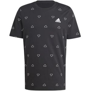 adidas - Seasonal Essentials Monogram Graphic Tee - Zwart - T-shirt