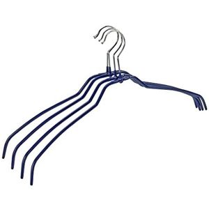 Wenko 10412411100 slanke hangers met antislip coating, 42 cm, donkerblauw, pak van 4