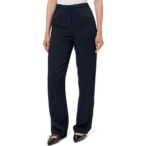 Straight fit stoffen broek van pure viscose met persplooien