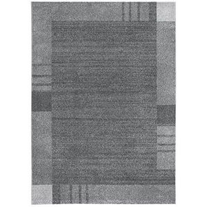 Andiamo Geweven tapijt Le Havre rand modern laagpolig polypropyleen tapijt, grijs, 120x170 cm