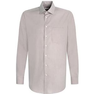 Seidensticker Zakelijk overhemd voor heren, regular fit, strijkvrij, kent-kraag, lange mouwen, 100% katoen, grijs, 42