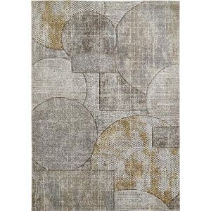 -LUXOR- living Torrent modern laagpolig tapijt, abstract patroon, patchwork-design, hoge dieptestructuur, kleur: geel-multi, afmetingen: 120 x 170 cm