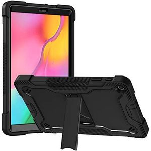 Compatibele Galaxy Tab A 10.1 hoes 2019 T510/T515/T517, 3-laagse schokbestendige beschermhoes met geïntegreerde standaard voor Samsung Galaxy Tab A 10.1 inch, zwart