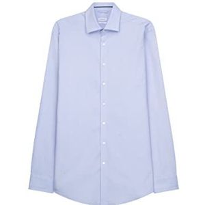 Seidensticker Zakelijk overhemd voor heren, strijkvrij overhemd met rechte snit, regular fit, lange mouwen, kent-kraag, katoenmix, lichtblauw, 38