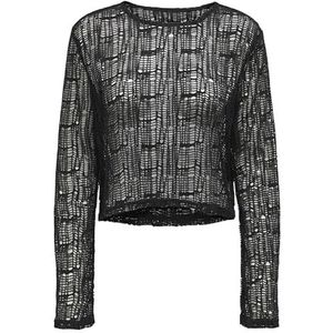 ONLCATY L/S Knitted TOP CS JRS, zwart, S