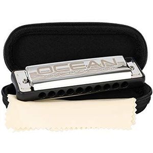 Ocean Rock Blues Harmonica in C, black (incl. stylish softcase and cleaning cloth)