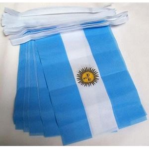 Argentinië 4 meter BUNTING Vlag 20 vlaggen 6'' x 4'' - Argentijnse STRING vlaggen 10 x 15 cm - AZ FLAG