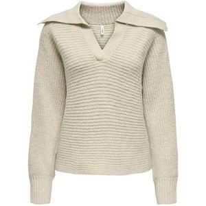 Onlmally Ls Life Collar V-hals KNT, wit (whitecap gray), L
