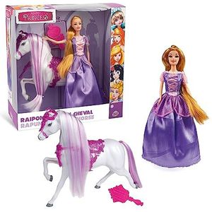 FAIRYTALE PRINCESS, GIOCHI PREZIOSI, FAT022 Pop 30 cm met prinsessenoutfit, paard en accessoires, Rapunzel model, speelgoed voor kinderen vanaf 3 jaar, GIOCHI PREZIOSI, FAT022