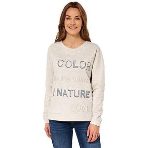 Cecil Dames B302001 sweatshirt, albast beige melange, S, Alabaster beige melange, S