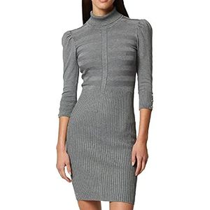 Morgan Nauwsluitende trui-jurk met rolkraag, Antraciet grijs., XL