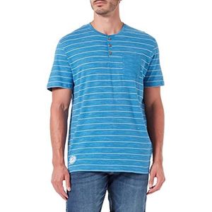TOM TAILOR Uomini Serafino T-shirt met borstzak 1031589, 29783 - Blue White Inject Stripe, XXS