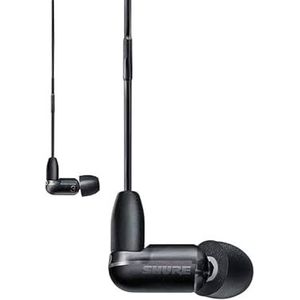Shure AONIC 3 bedraad geluid dat oordopjes isoleren, eenpersoons met basssport, in -ear fit, afneembare kabel, compatibel met Apple & Android -apparaten - Black
