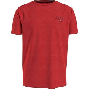 Tommy Hilfiger Heren T-shirt met korte mouwen en ronde hals, Rood (Fierce Red), S