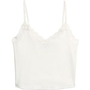 Superdry Essential Lace Trim Crop Cami W6011942A Off White Maat 6/8, Dames - bovenkleding, 34 NL/36 NL