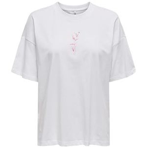 Onlvivvi Life S/S Lovely Top Box JRS, wit (bright white), XS