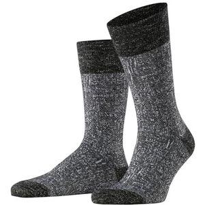 FALKE Heren Sokken Artisanship M SO Katoen Linnen Gedessineerd 1 Paar, Zwart (Black 3000), 39-42