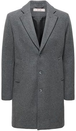 ONLY & SONS - ONSMATTHEW WOOL COAT OTW NOOS - Lange Jas - Donkergrijs