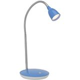 BRILLIANT lamp Anthony LED tafellamp ijzer/blauw | 1x 2,4W LED geïntegreerd, (200lm, 3000K) | Schaal A ++ tot E | Met drukschakelaar op de voet