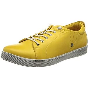 Andrea Conti Veterschoenen, lage damesschoenen 347891, grootte:42, kleur:Geel