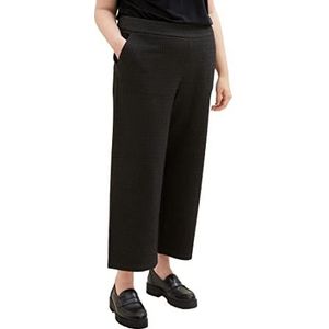 TOM TAILOR Dames Culotte broek met ruitpatroon, 33237-grijs zwart tiny check, 48/28, 33237-grijs zwart Tiny Ck Check, 48W x 28L