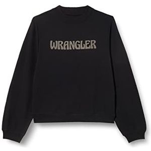 Wrangler Vrouwen Crew Sweatshirts, Real Black, 3X-Large, zwart, 3XL