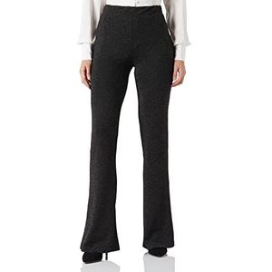 Vero Moda Dames Vmkanva Hw Flare Broek JRS TLL Broek, Zwart/Detail: Zilver Lurex, S tall