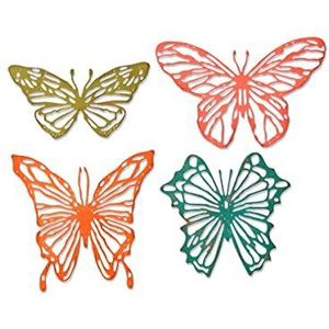Sizzix Thinlits Die Set 4 Pack 664409 Scribbly Butterflies door Tim Holtz, Papier, Multi-Colour, One Size