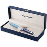 Waterman Hémisphère vulpen | metaal-blauwe lak met palladium-gecoat detail | roestvrijstalen fijne penpunt | geschenkverpakking