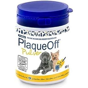 GRAU - het origineel - PlaqueOff voor honden, natuurlijk tandverzorgingspoeder, helpt tegen tandsteen en tandplak, 1 pakje (1 x 60 g), aanvullend voer voor honden