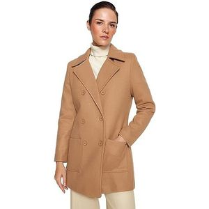 Trendyol Damen Gerade Regulär Mantel Jas voor dames, camel, 34