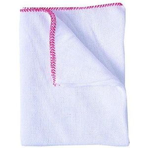 Robert Scott 100105 handdoek, gebleekt, 12 x 18 cm, wit/rood, 10 stuks
