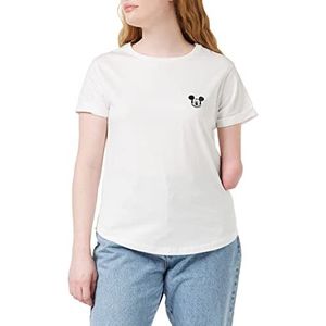Disney Mickey Face Emb T-shirt voor dames, Wit (Wit Wht), 34
