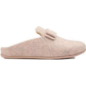 Fitflop Shuv Cushy vilten klomppantoffels voor dames, Beige, 43 EU