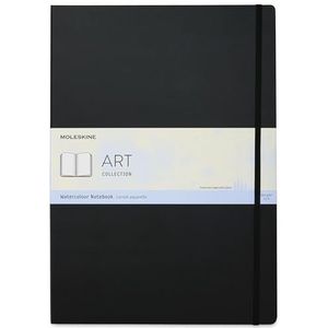 Moleskine 29.7 x 42 cm A3 Size Watercolour Notebook Classic Watercolour Notebook, Paper Suitable for Watercolour Pencils and Paints Hard Cover and Elastic Closure, Colour Black, 60 Pages