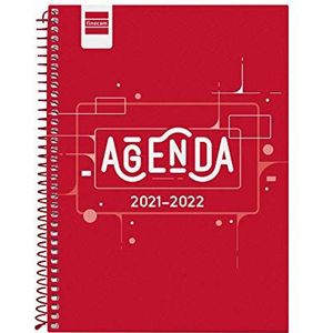 Finocam - Cool 2021 2022 Dagboek 4e - 155 x 212 Week om landschap te bekijken Rood Catalaans