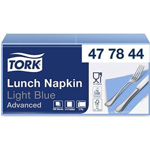 Tork 477402 lunchservetten, 10 x 200 (2000) papieren servetten, lichtblauw, 2000