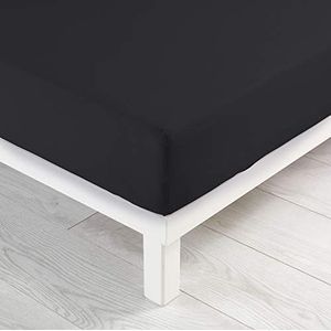 douceur d'intérieur, Hoeslaken, 90 x 190 cm, Jersy Charbon, 100% katoen