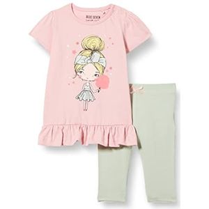 Blue Seven Baby-meisjes tuniek en capri leggings shortset, roze orig, 6-9 maanden verpakking, Roze Orig, 68 cm