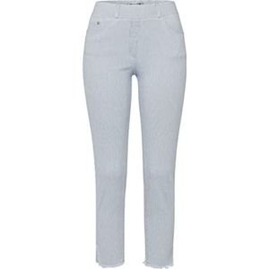 Raphaela by Brax Lavina Fringe Denim Pinstripe Jeans voor dames, Wit/Blauw, 36W / 32L