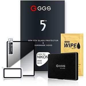 GGS Larmor 5e Generatie Glas Screen Protector en Zonneschermkap Set voor Nikon D600/D610 - Transparant