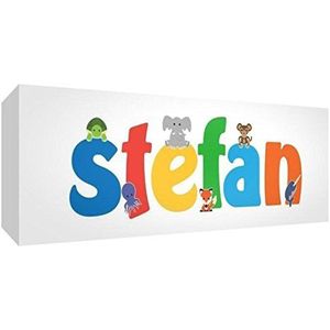 Little Helper STEFAN3084-15DE canvasdruk gepersonaliseerd met jongensnaam, Stefan, groot, 30 x 84 x 4 cm