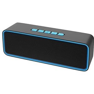 Sonkir Draagbare draadloze luidspreker, draadloze 5.0 mini-luidspreker met 3D-stereo-hifi-bas, ingebouwde 1500 mAh-batterij, ondersteunt TF-kaart en AUX (blauw)